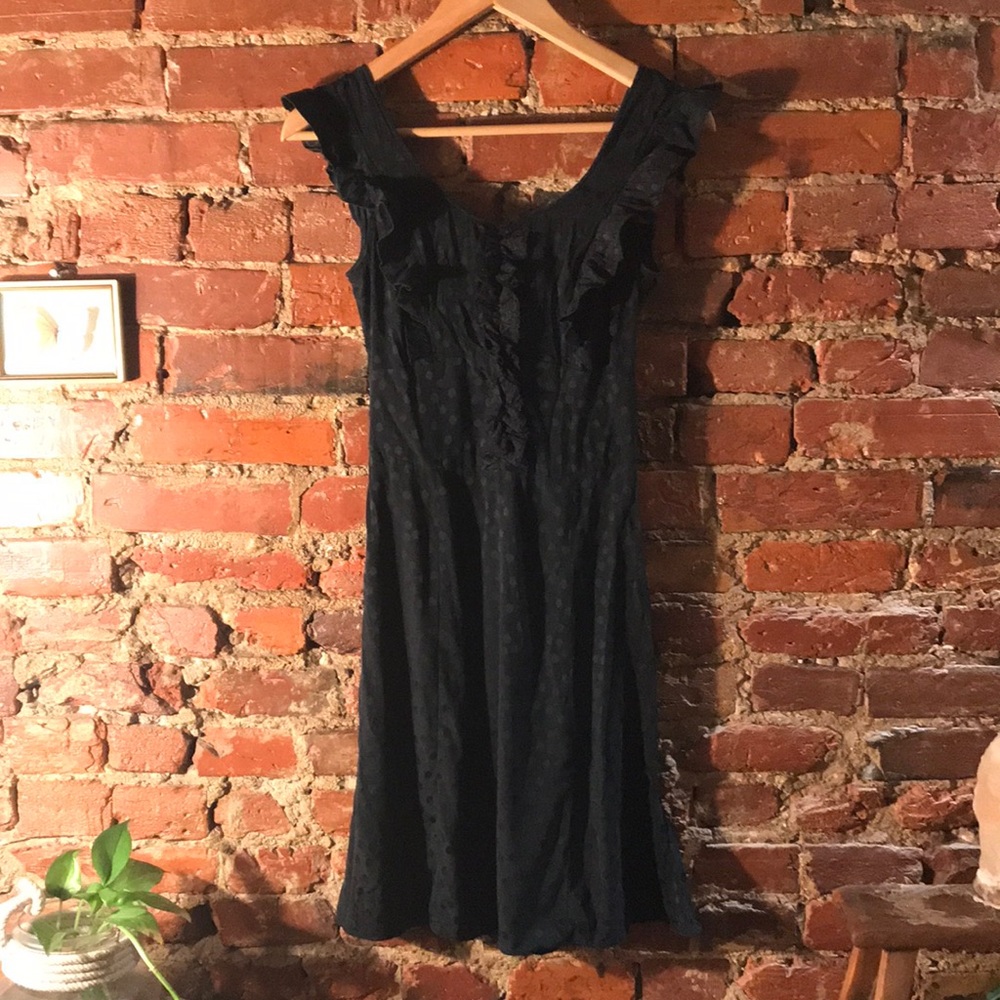 Betsey Johnson black polka dot midi dress